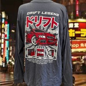 Drifting T Shirt Youth Sz 16 Large Futurist Japanese Tokyo Drift Car Long Sleeve